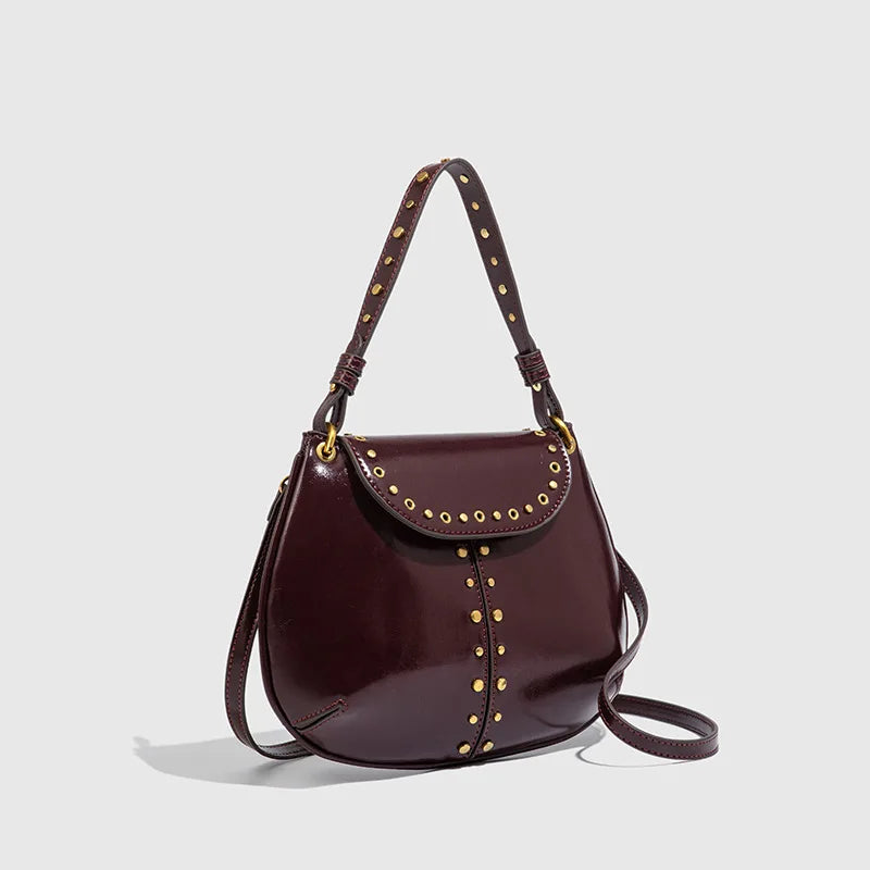 Studded Flap Shoulder Bag