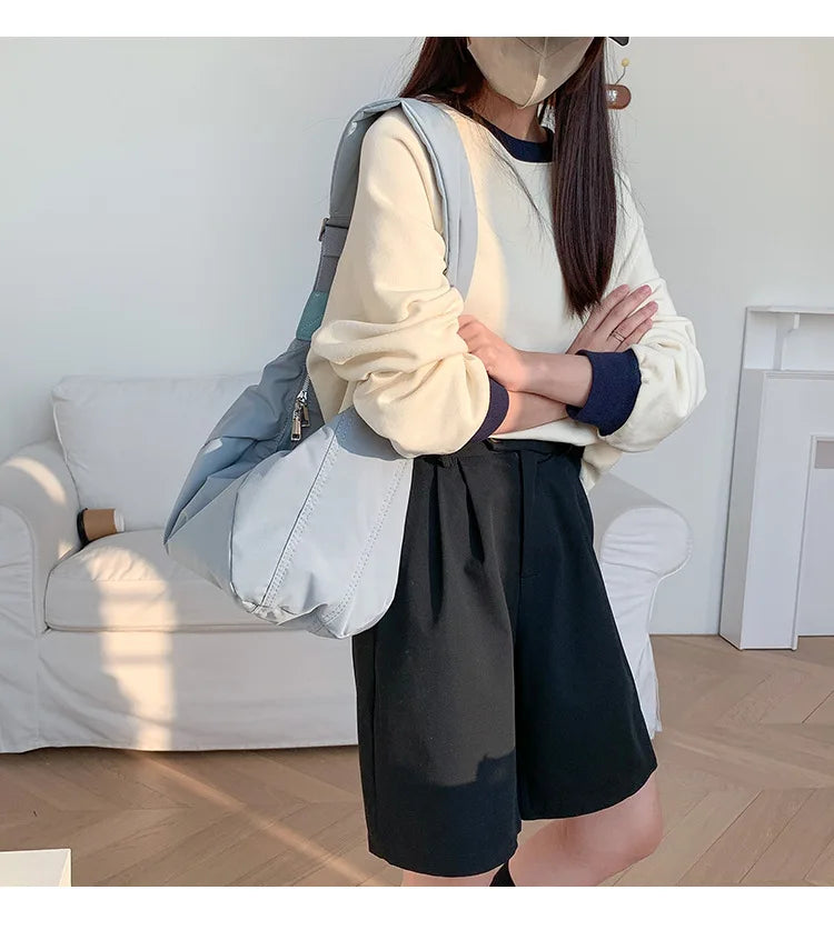 Ruched Crescent Shoulder Bag