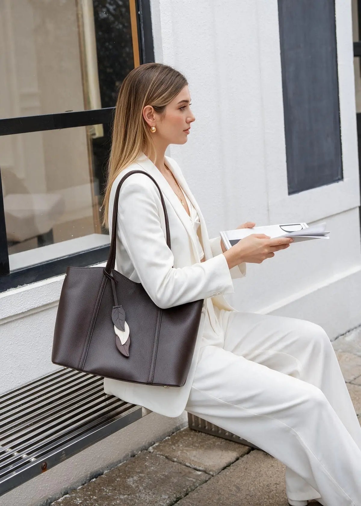 Structured Shoulder Tote Bag