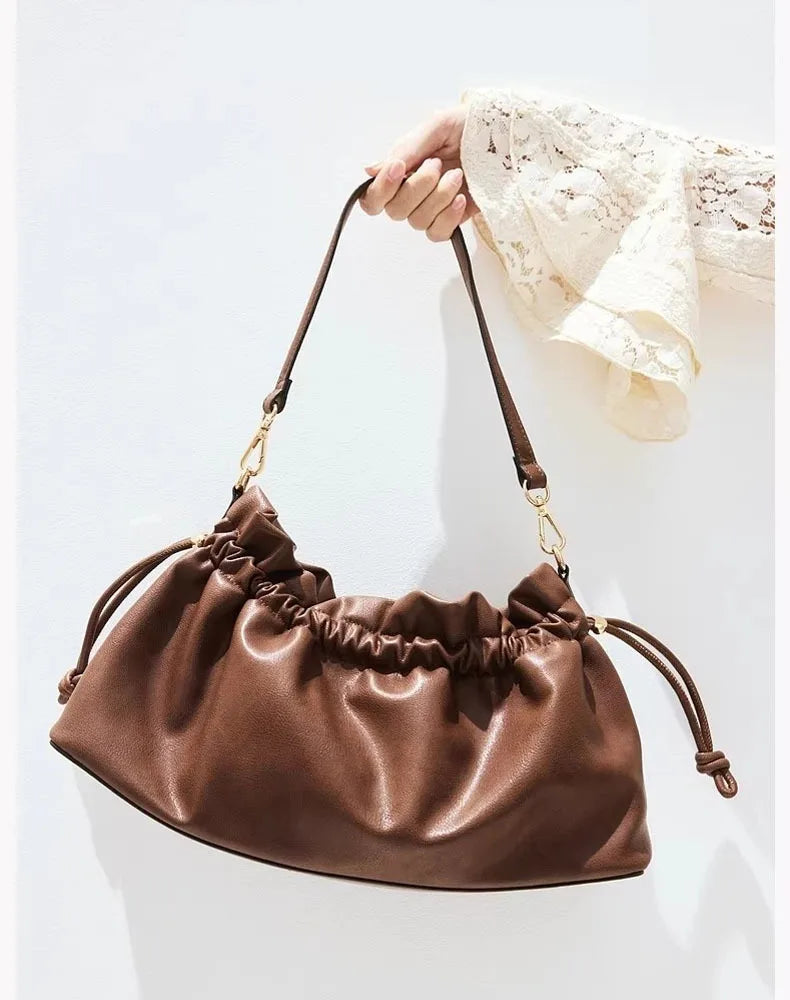 Drawstring Slouchy Shoulder Bag