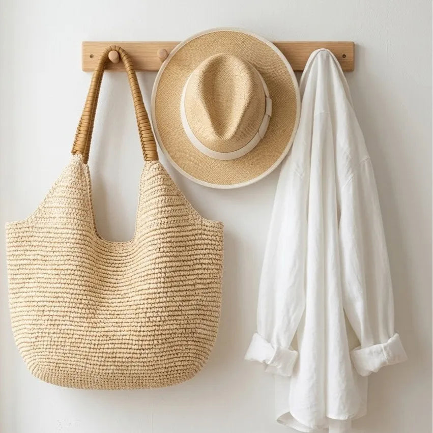 Rounded Woven Hobo Bag