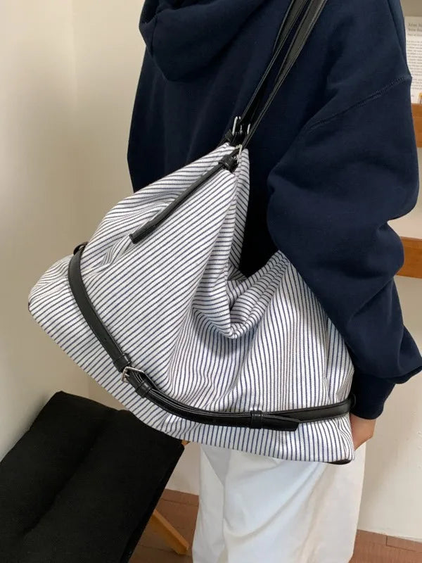 Striped Slouchy Shoulder Bag