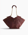 Woven Fan-Shaped Shoulder Bag