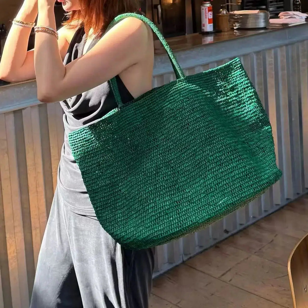 Woven Rectangular Tote Bag