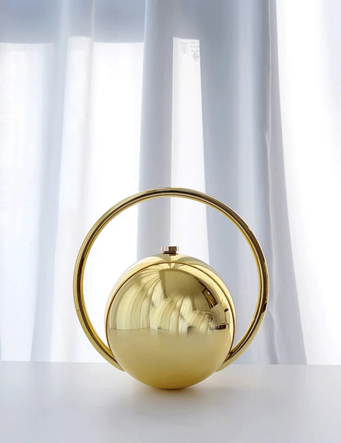 Swirl Ring-Handle Evening Clutch