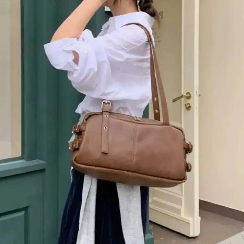 Structured Boston Shoulder Bag