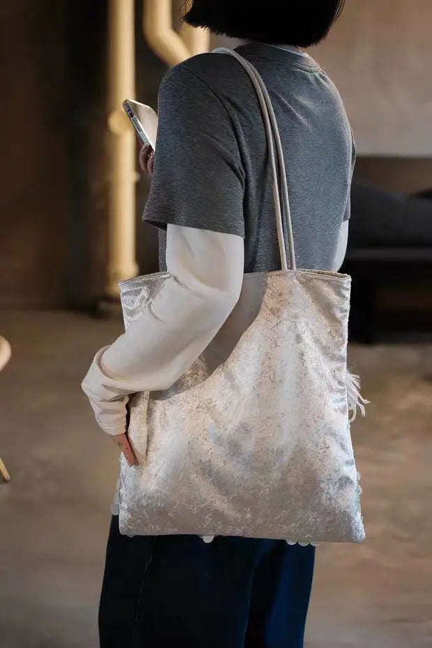 Sequin Fringe Tote Bag