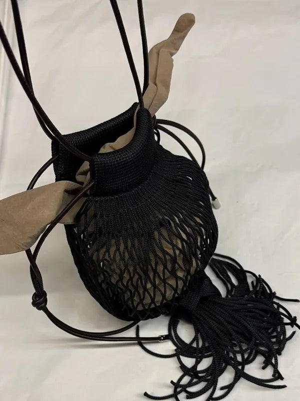 Mesh Tassel Crossbody Bag