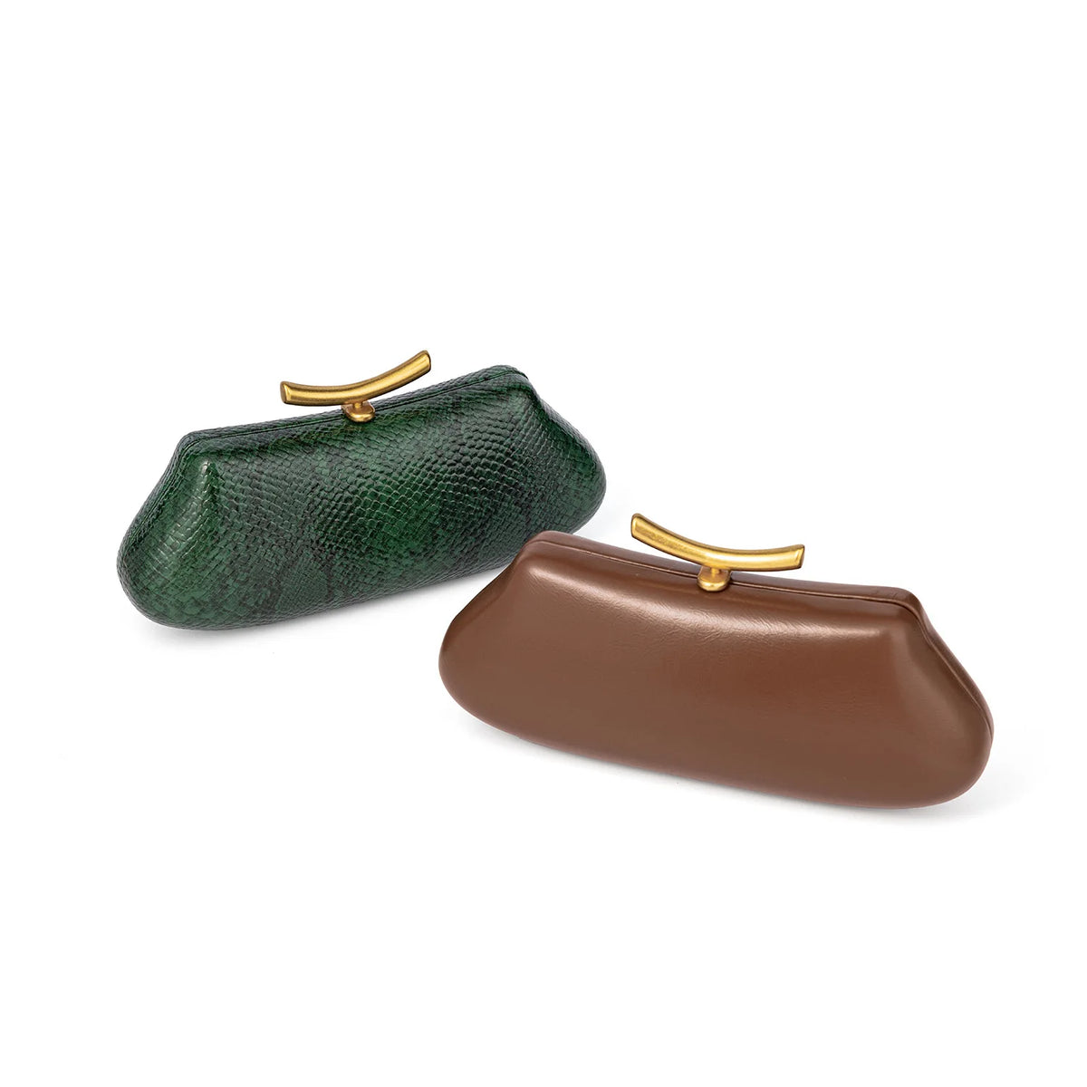 Snake-Effect Frame Evening Clutch