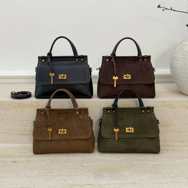 Flap-Front Top-Handle Bag