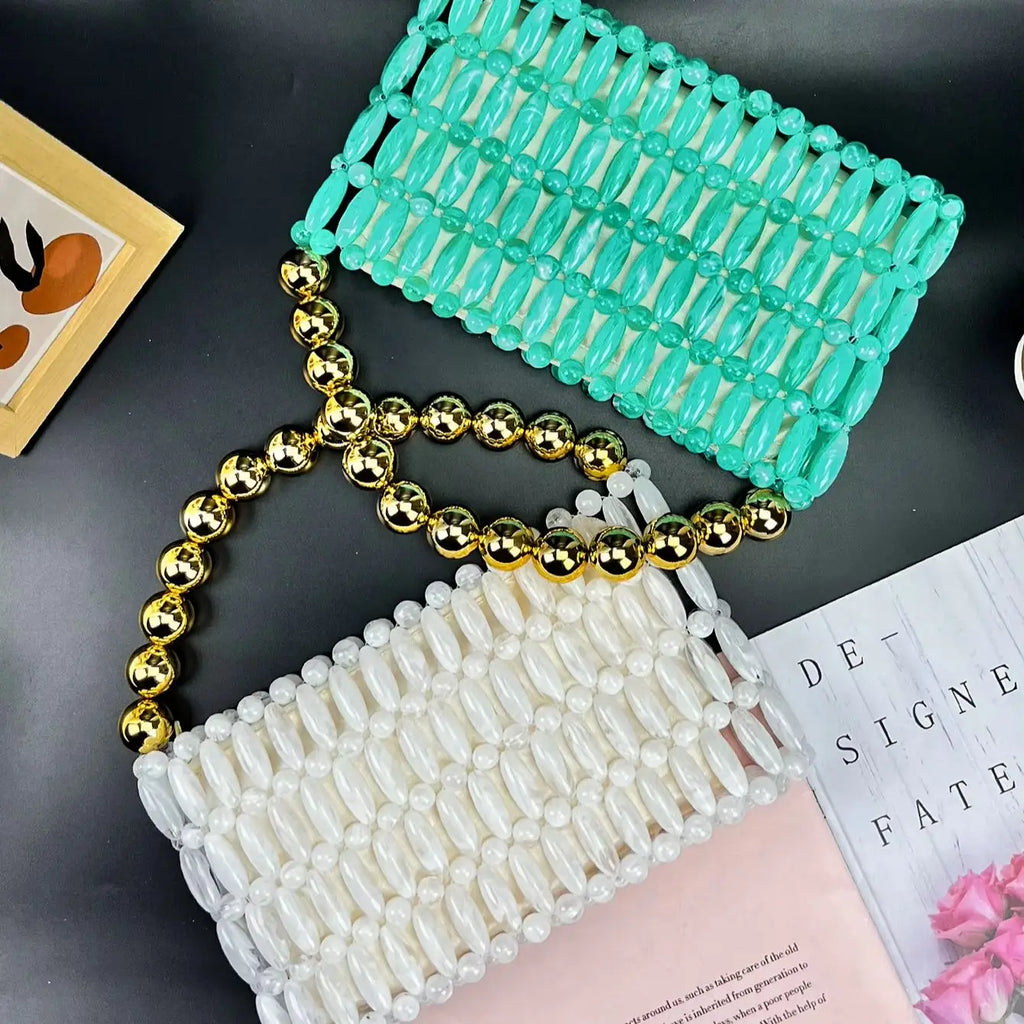 Beaded Handle Handbag