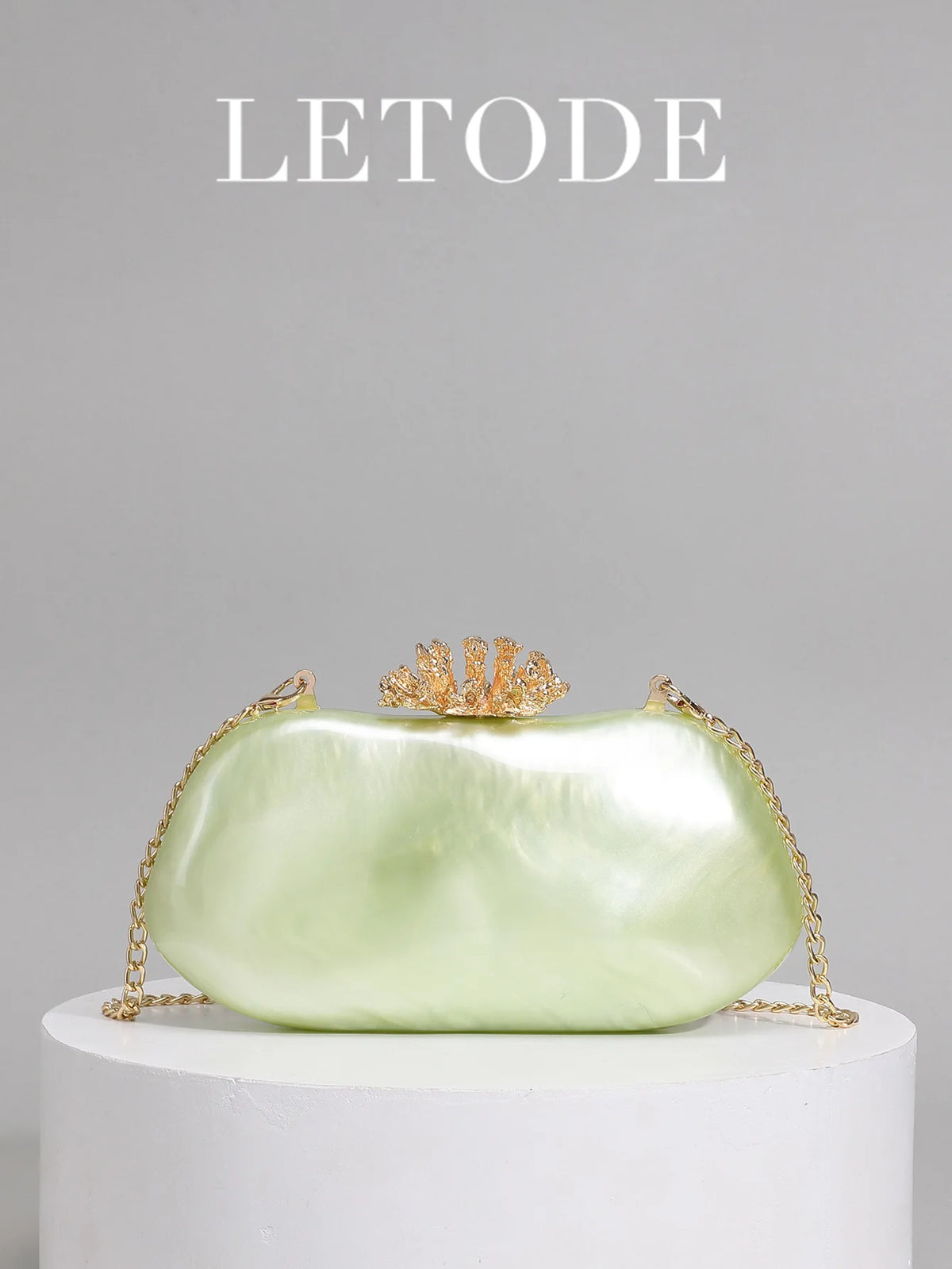 Crown-Clasp Evening Clutch