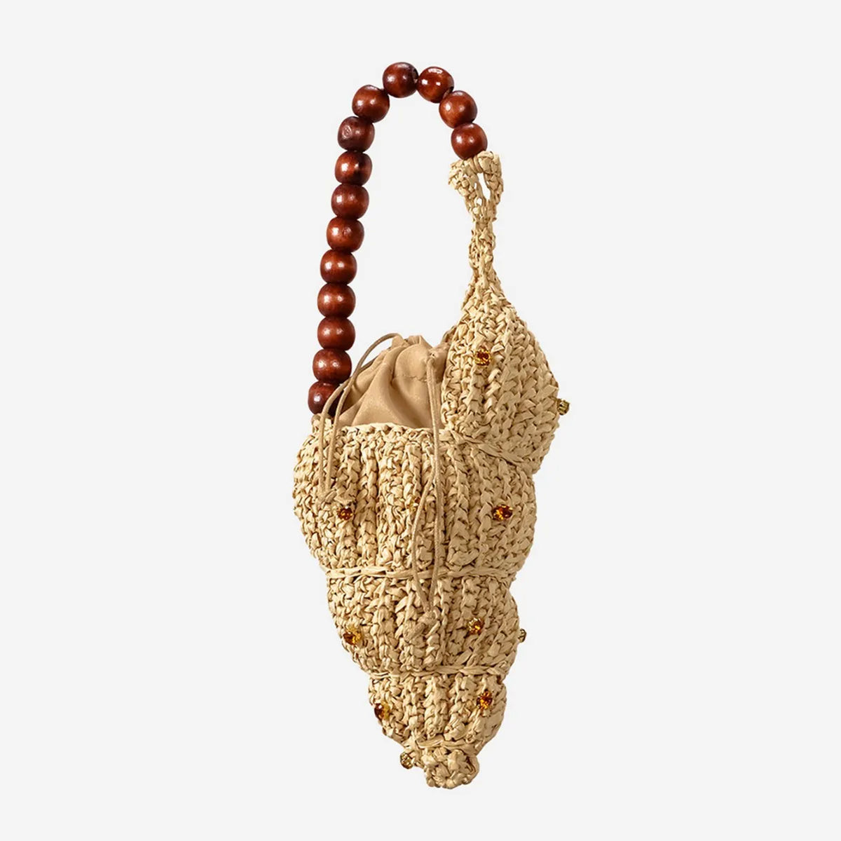 Shell-Shape Woven Shoulder Bag