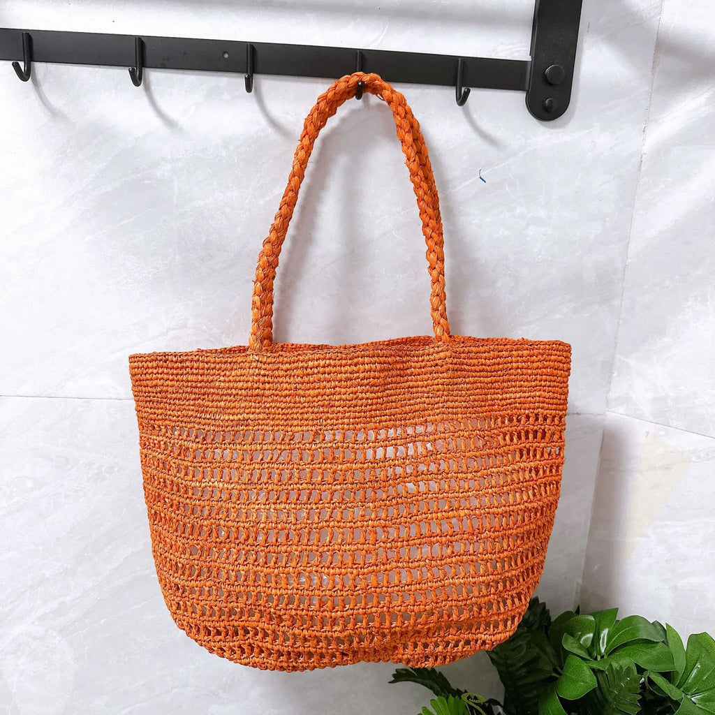Openwork Woven Shoulder Tote