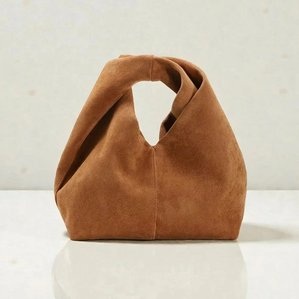 Folded-Handle Soft Handbag
