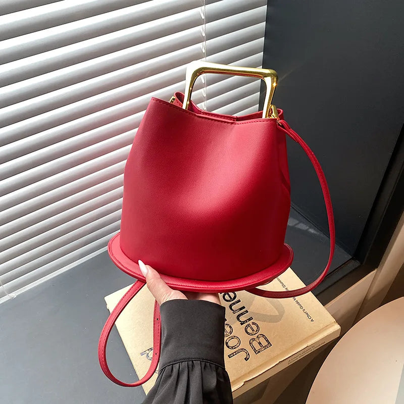 Frame-Handle Bucket Bag