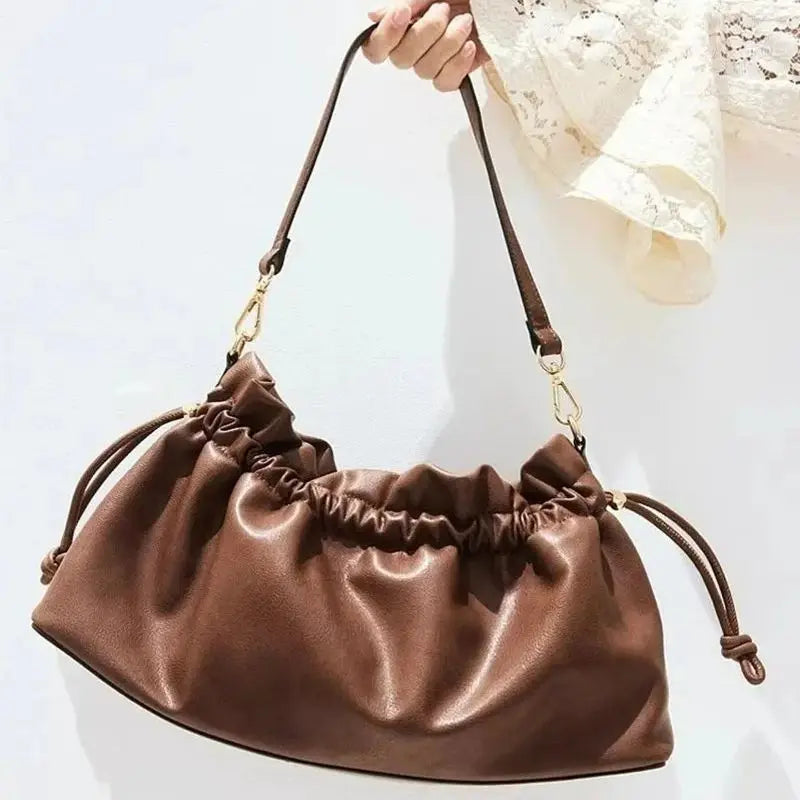 Drawstring Slouchy Shoulder Bag