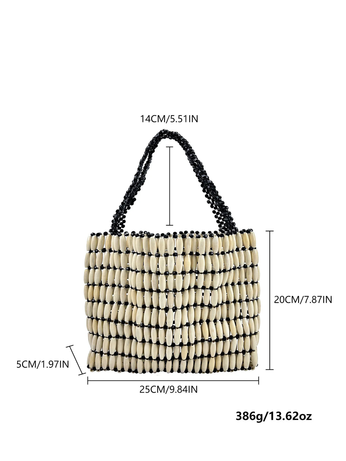 Beaded Rectangular Tote Bag
