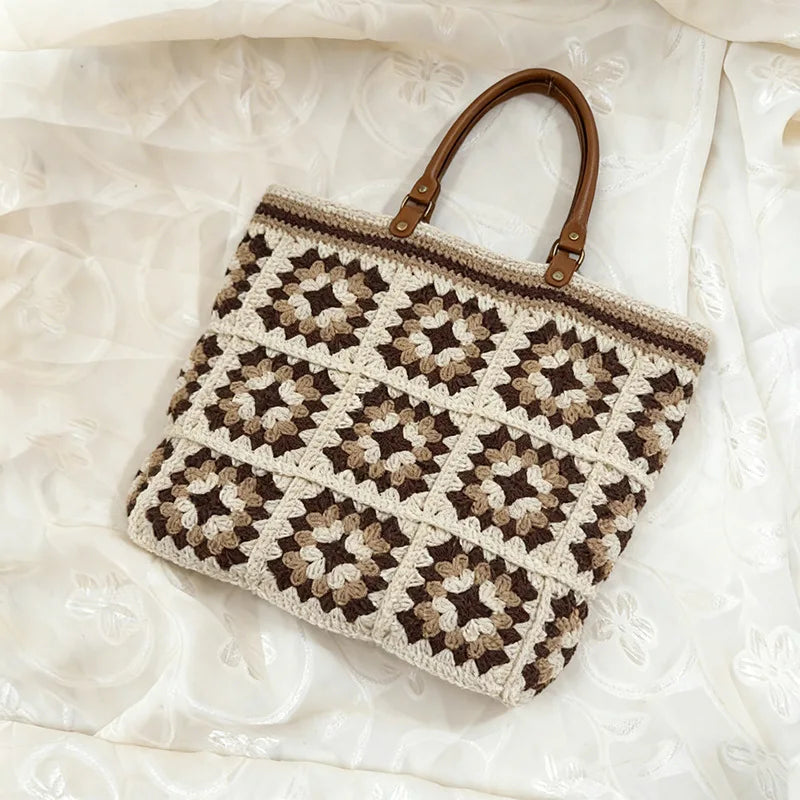 Geometric Woven Tote Bag