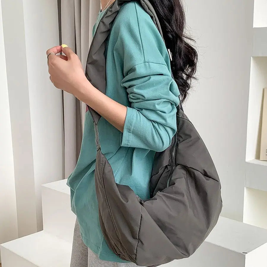 Ruched Crescent Shoulder Bag