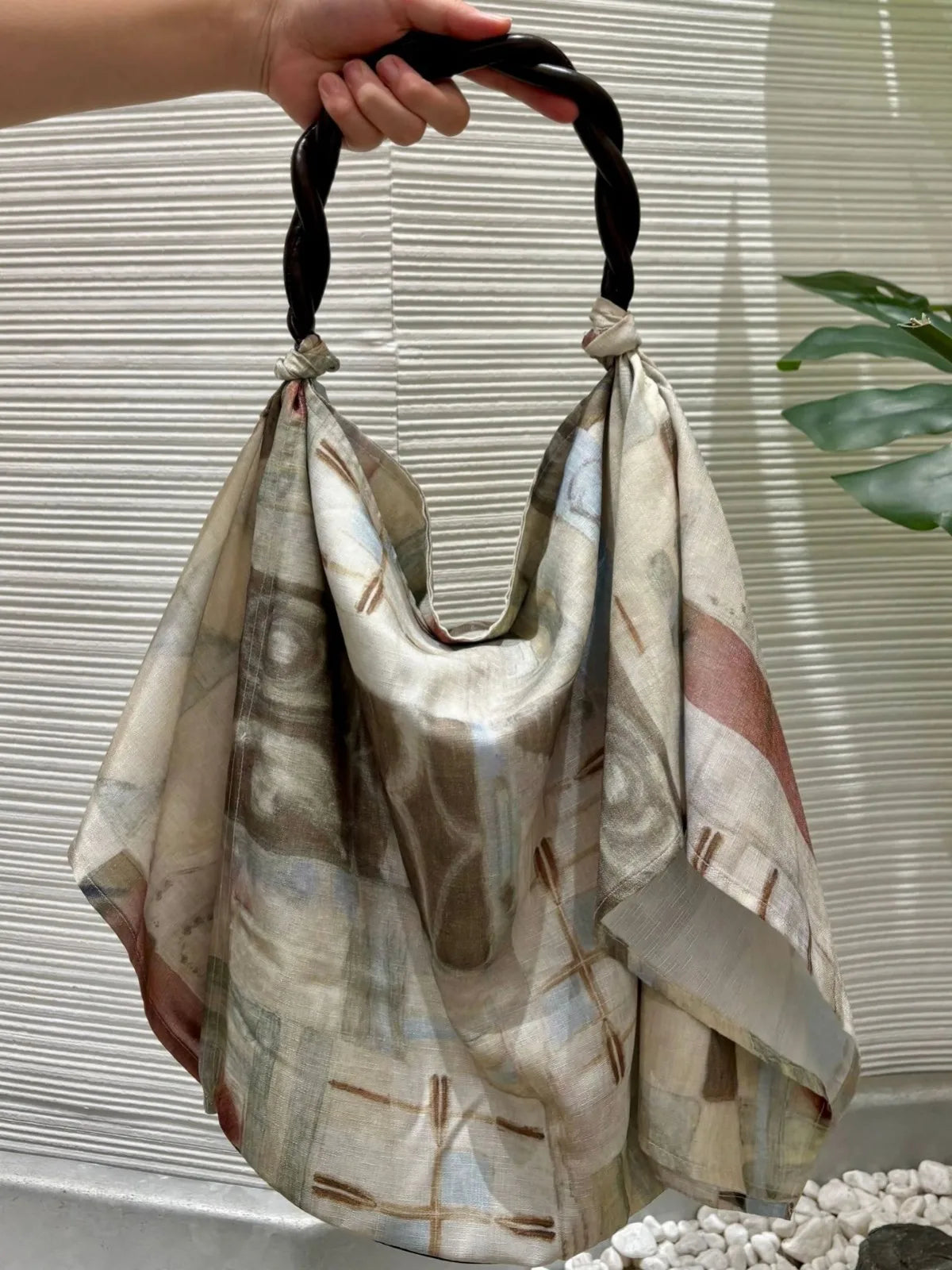 Printed Scarf Shoulder Bag