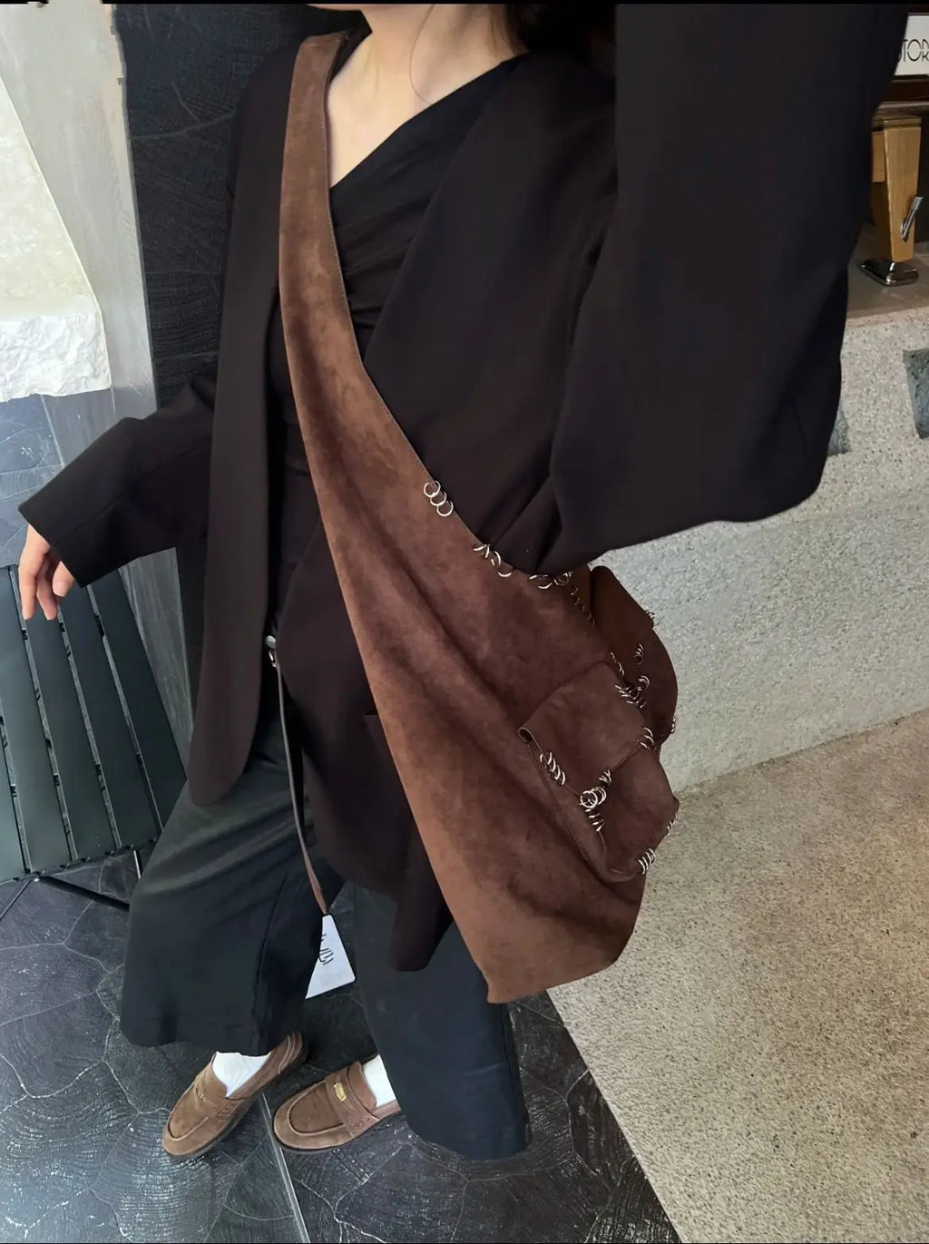 Studded Pocket Shoulder Tote
