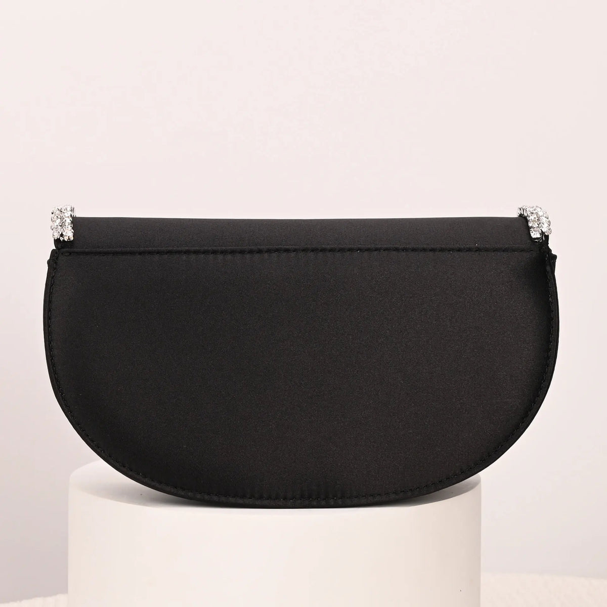 Sparkling-Trim Flap Clutch Bag