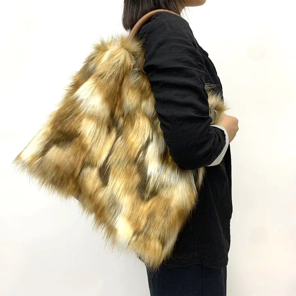 Shaggy Plush Tote Bag
