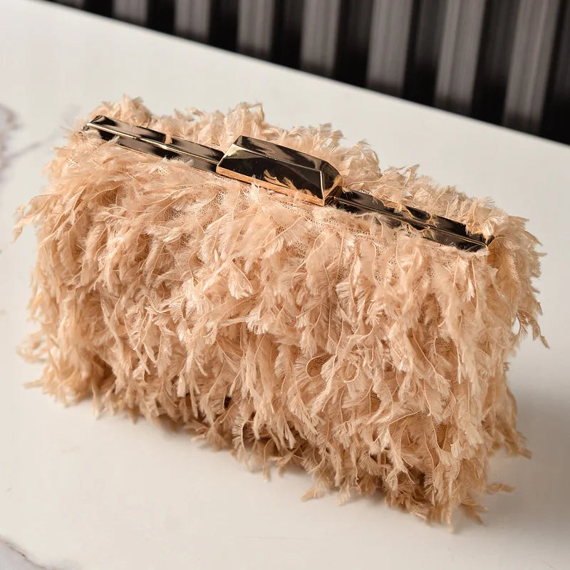 Fluffy Frame Clutch Bag