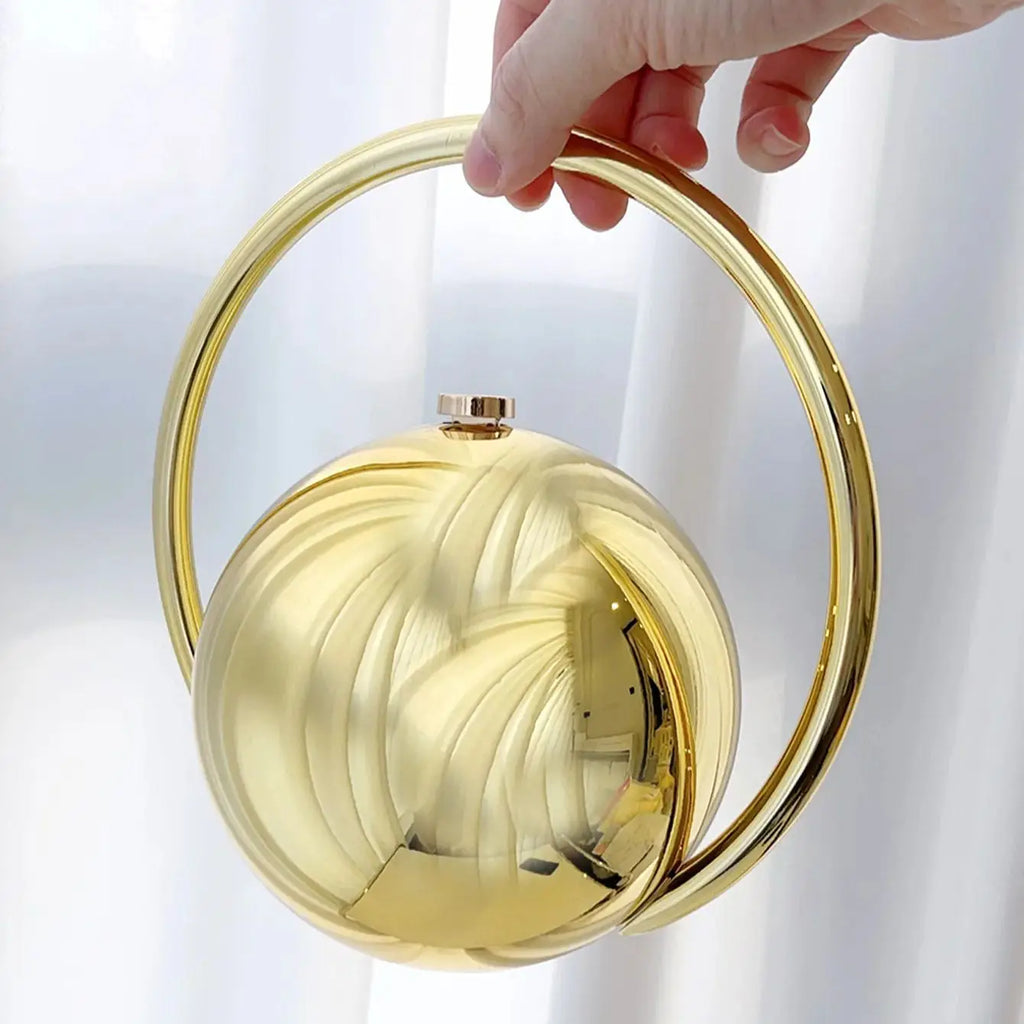 Swirl Ring-Handle Evening Clutch