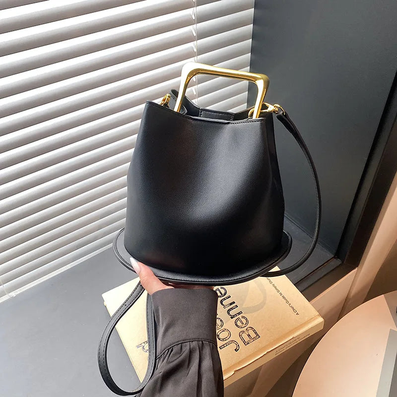 Frame-Handle Bucket Bag