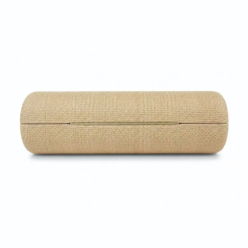 Cylindrical Woven Handle Clutch