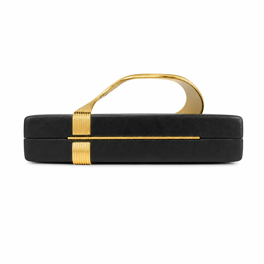 Wave-Trim Box Clutch Bag