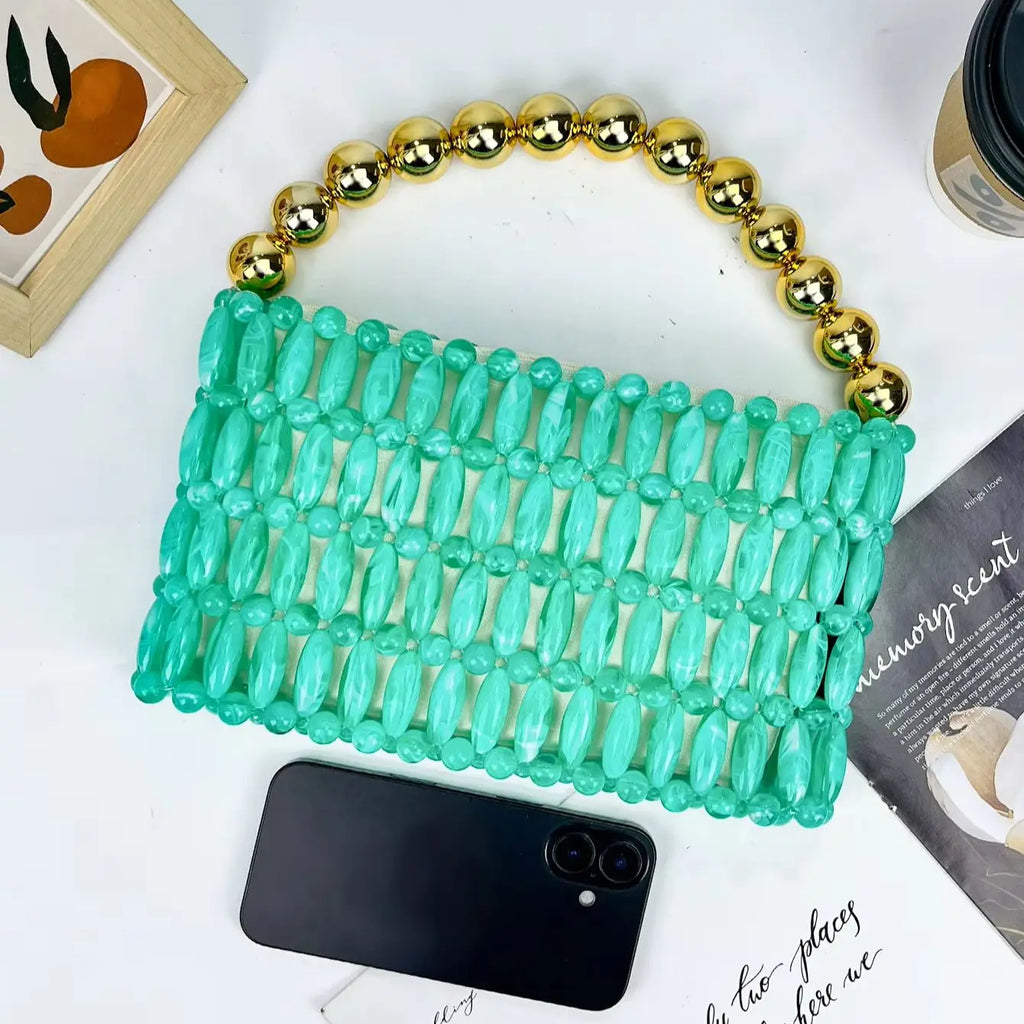 Beaded Handle Handbag