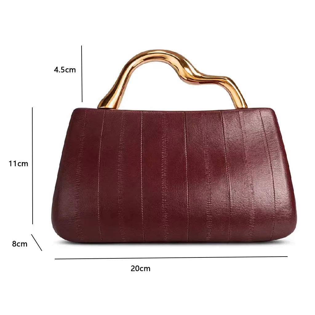 Wave-Handle Top-Handle Bag