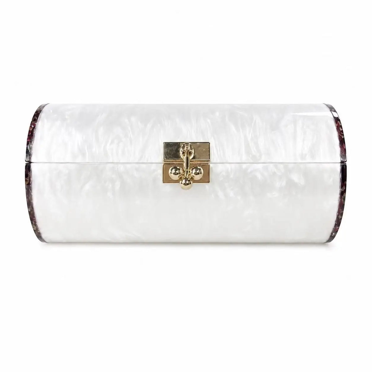 Marbled Cylinder Clutch Bag