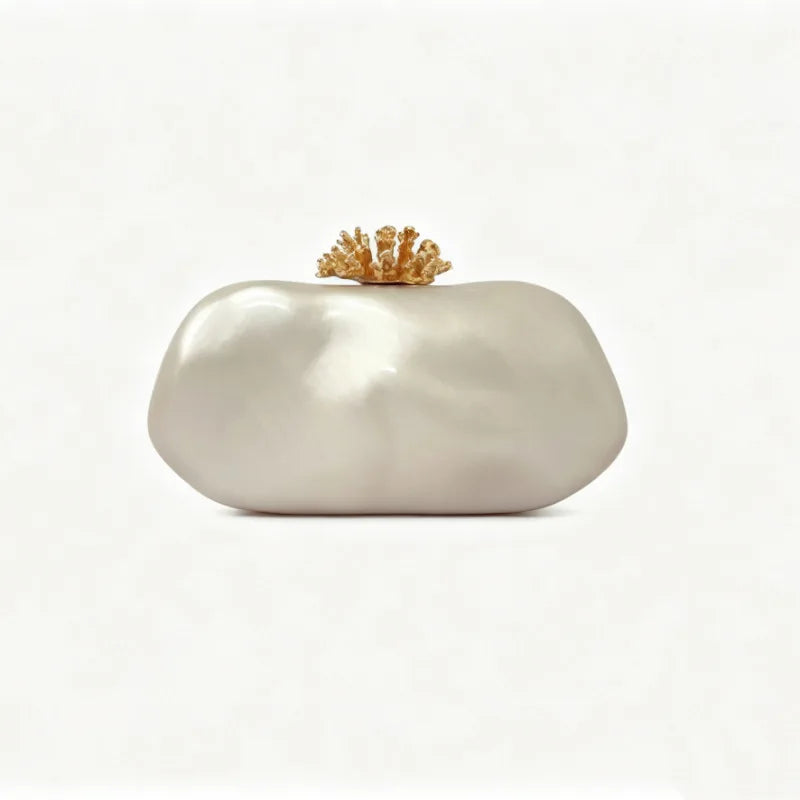 Crown-Clasp Evening Clutch