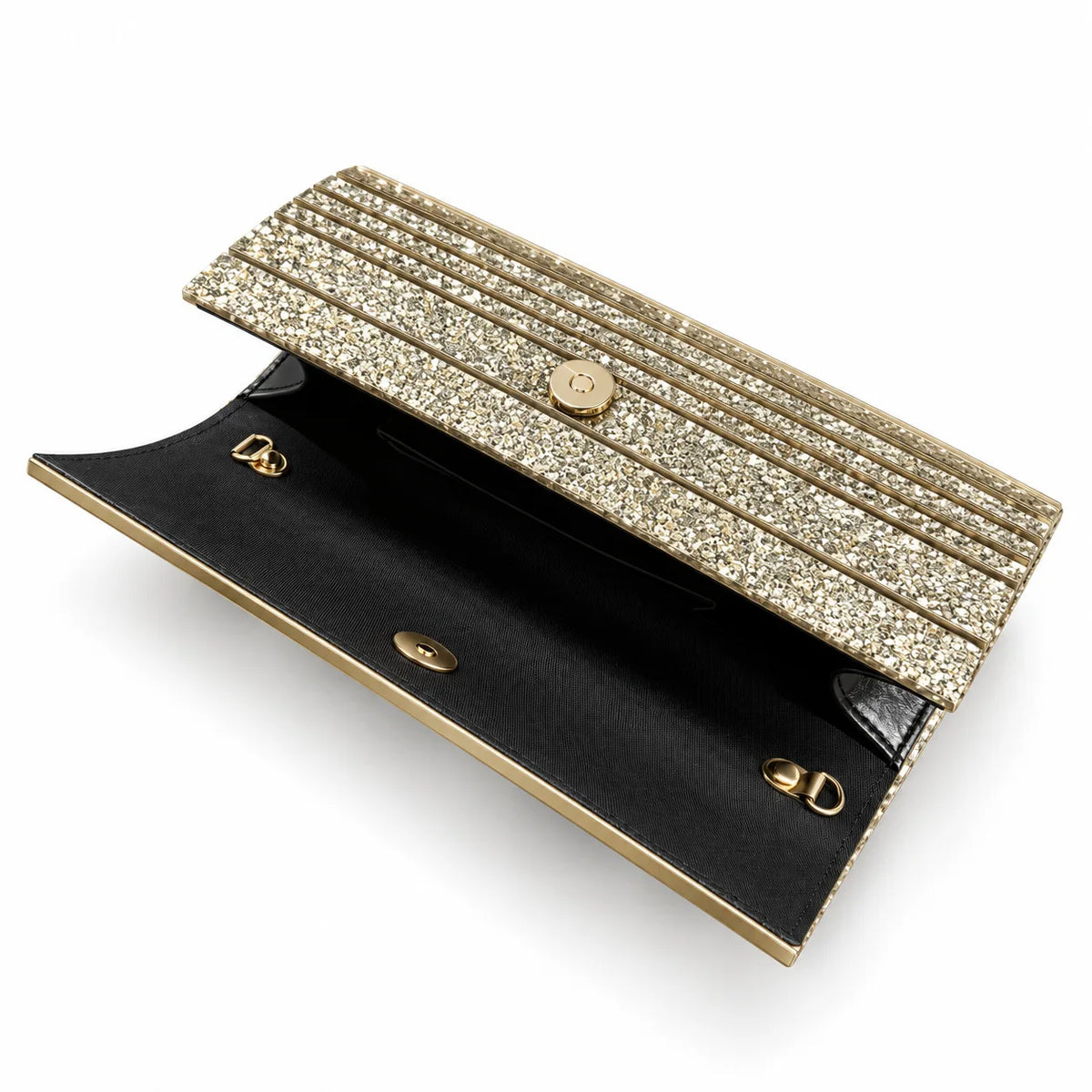 Glitter Striped Box Clutch