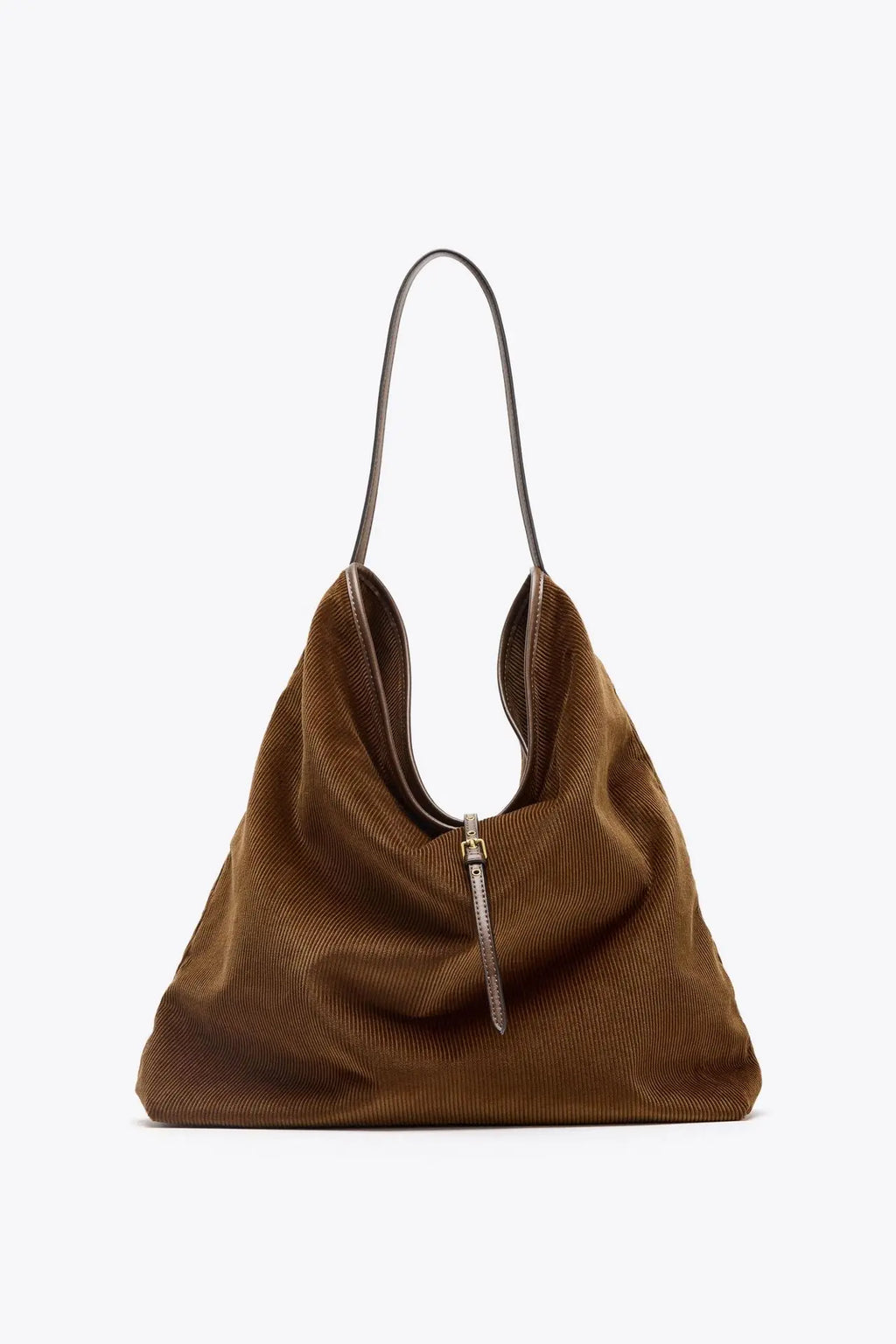 Ribbed Hobo Shoulder Bag