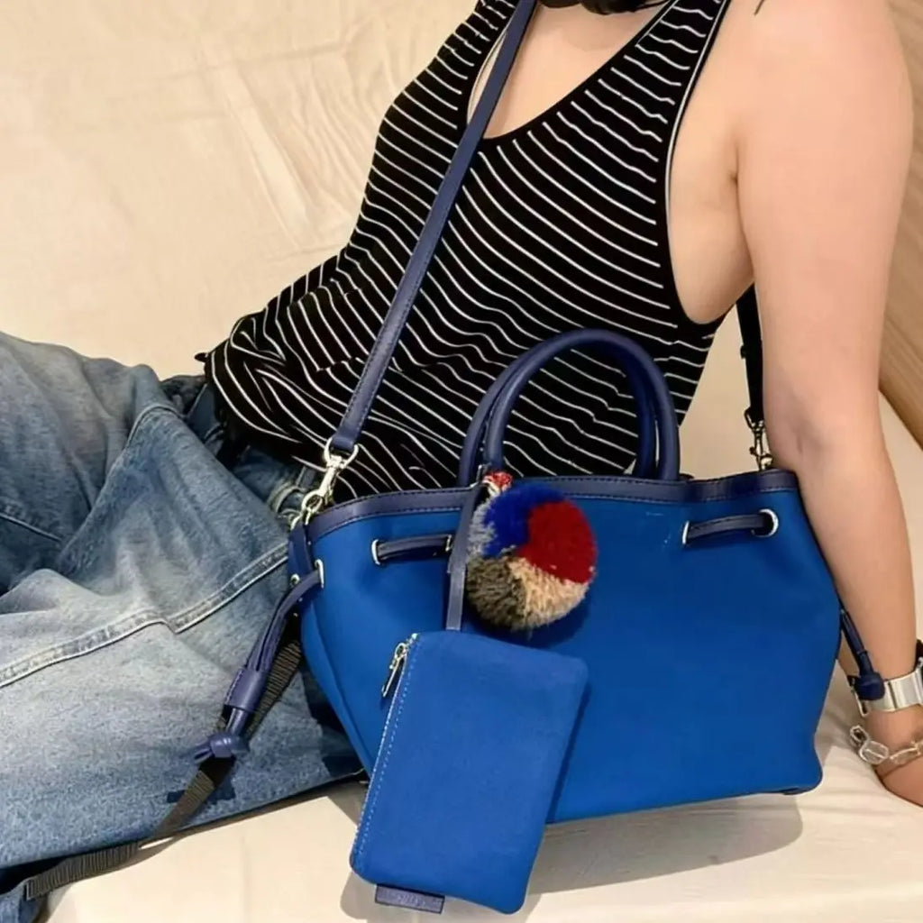 Eyelet Drawstring Tote Bag