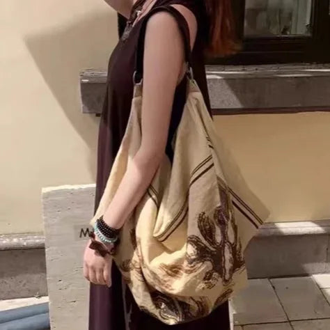 Graphic Slouchy Shoulder Tote