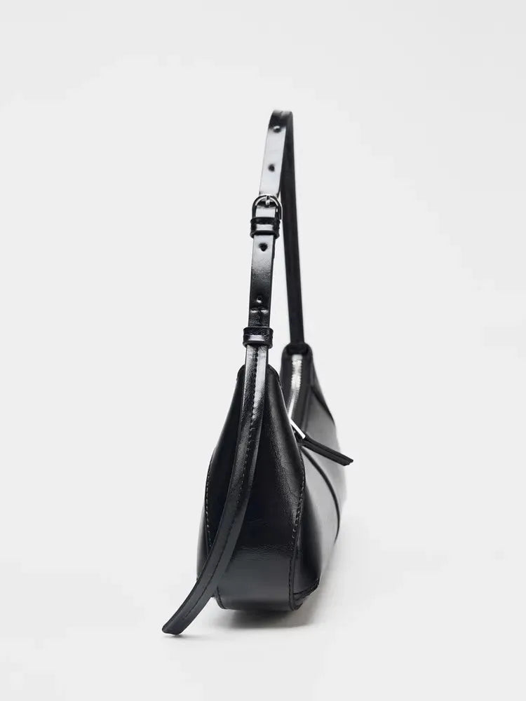 Glossy Crescent Shoulder Bag