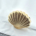 Metallic Shell-Shaped Clutch Bag