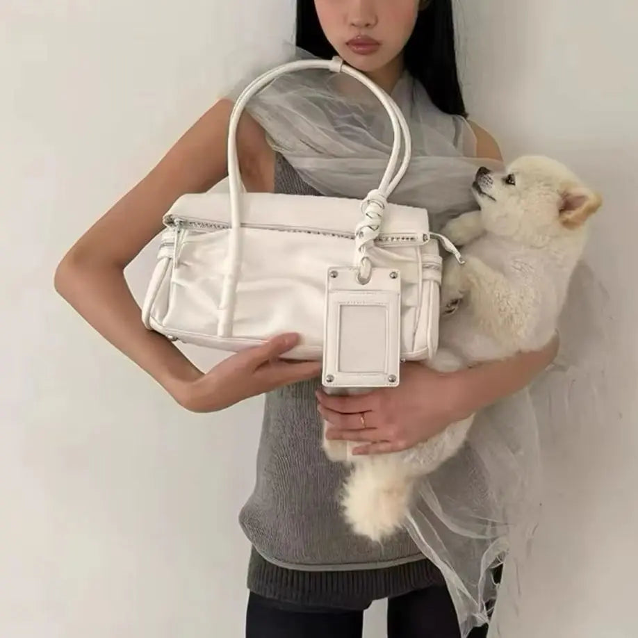Ruched Pocket Shoulder Bag