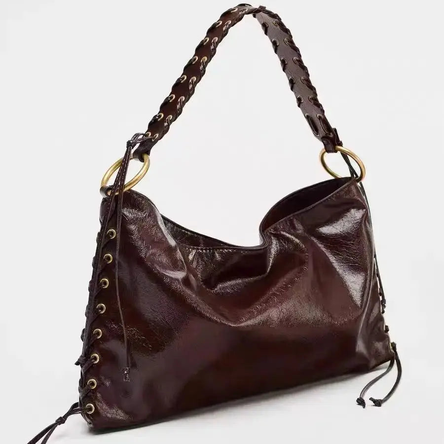 Braided-Strap Hobo Bag