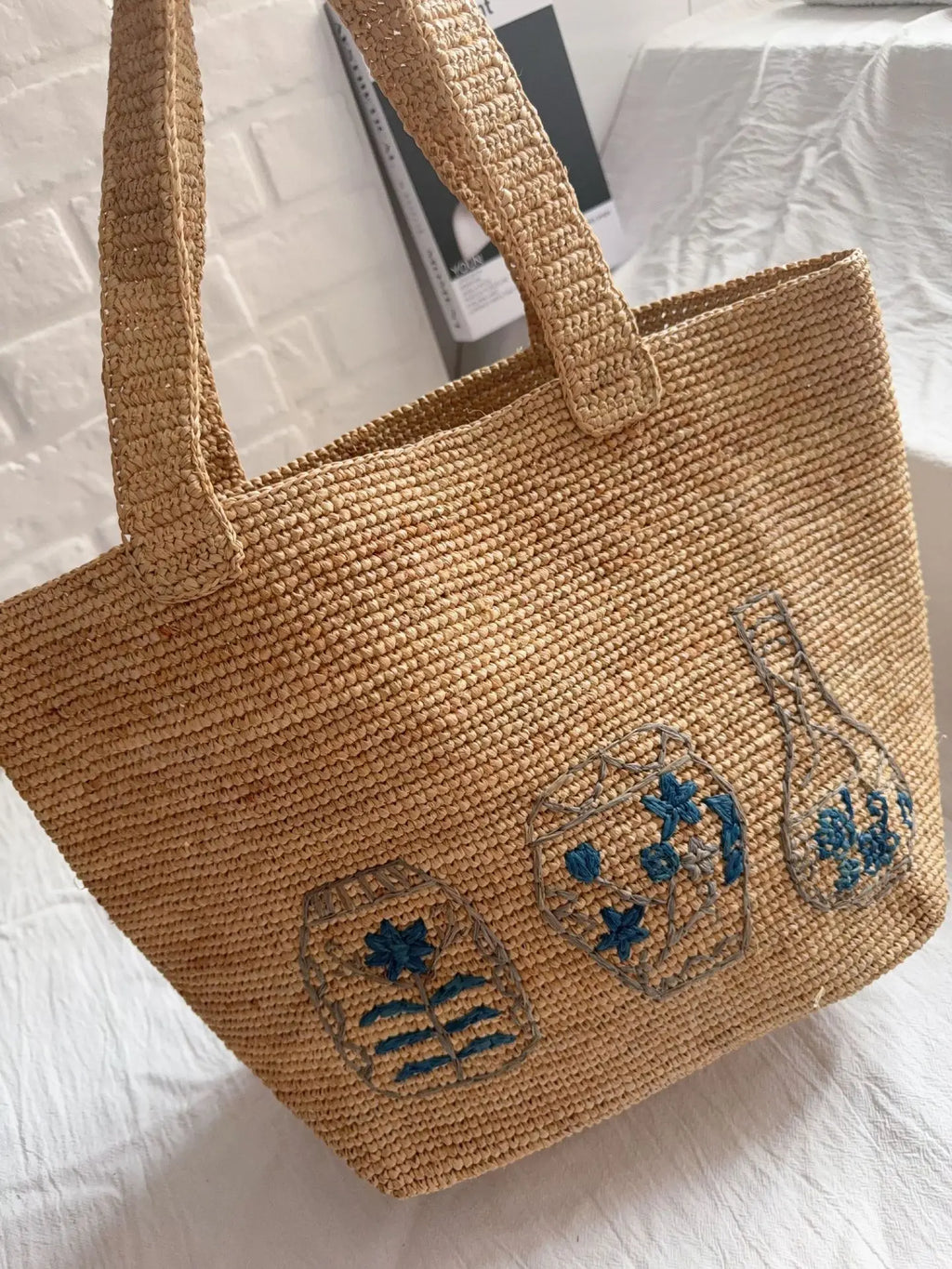 Patterned Woven Tote Bag