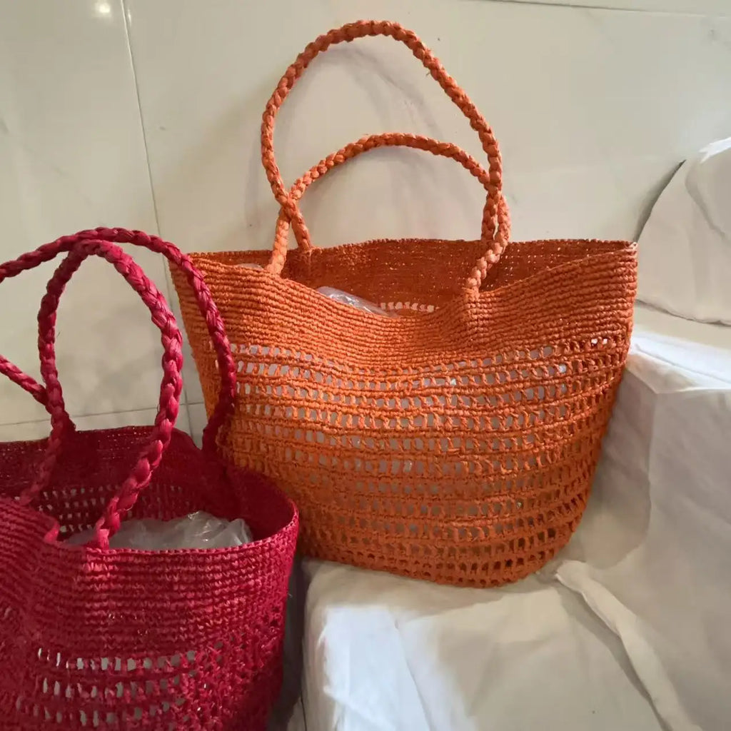 Openwork Woven Shoulder Tote