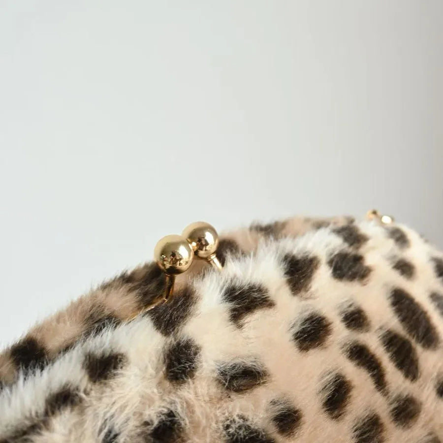 Leopard-Print Plush Clutch