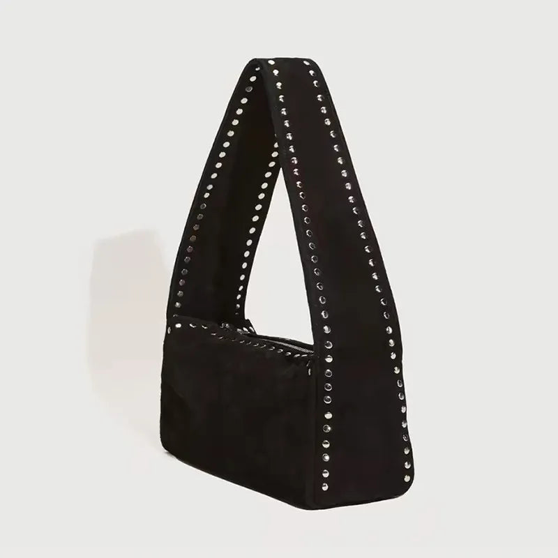 Studded Strap Hobo Bag