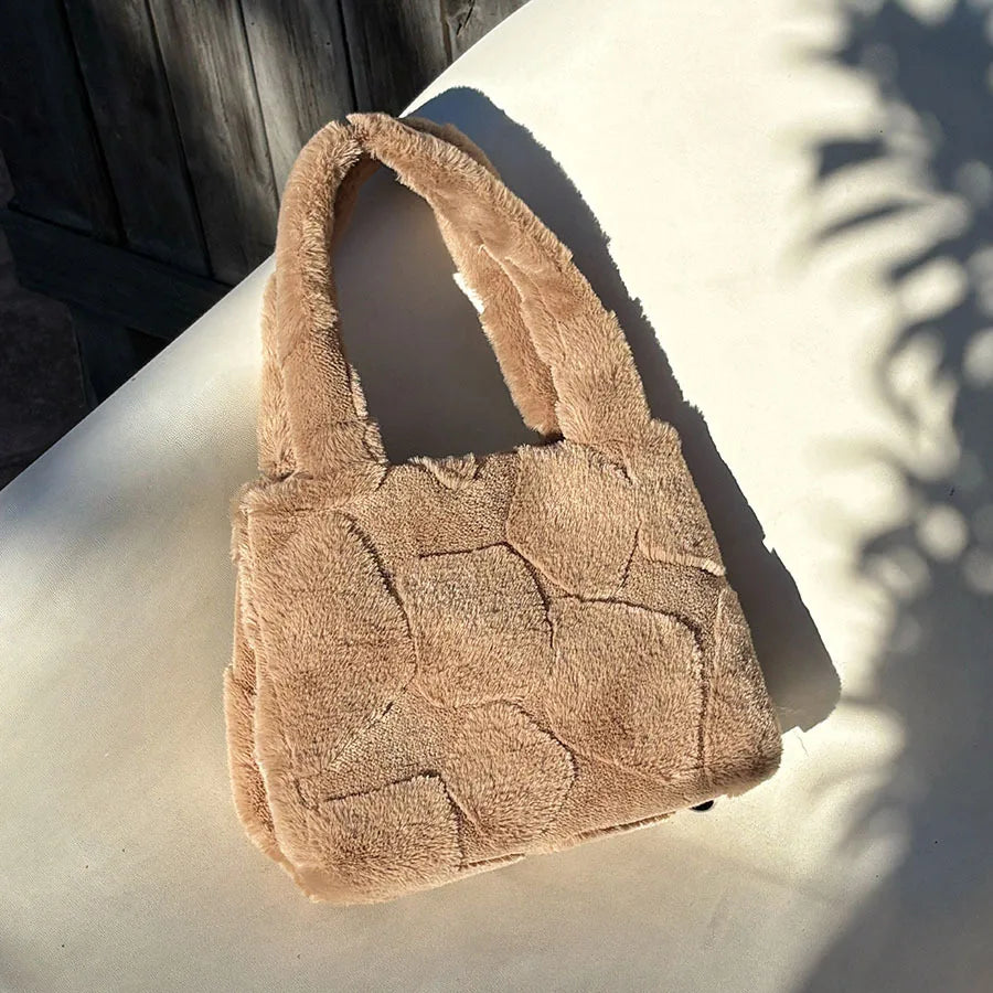 Geometric Plush Tote Bag